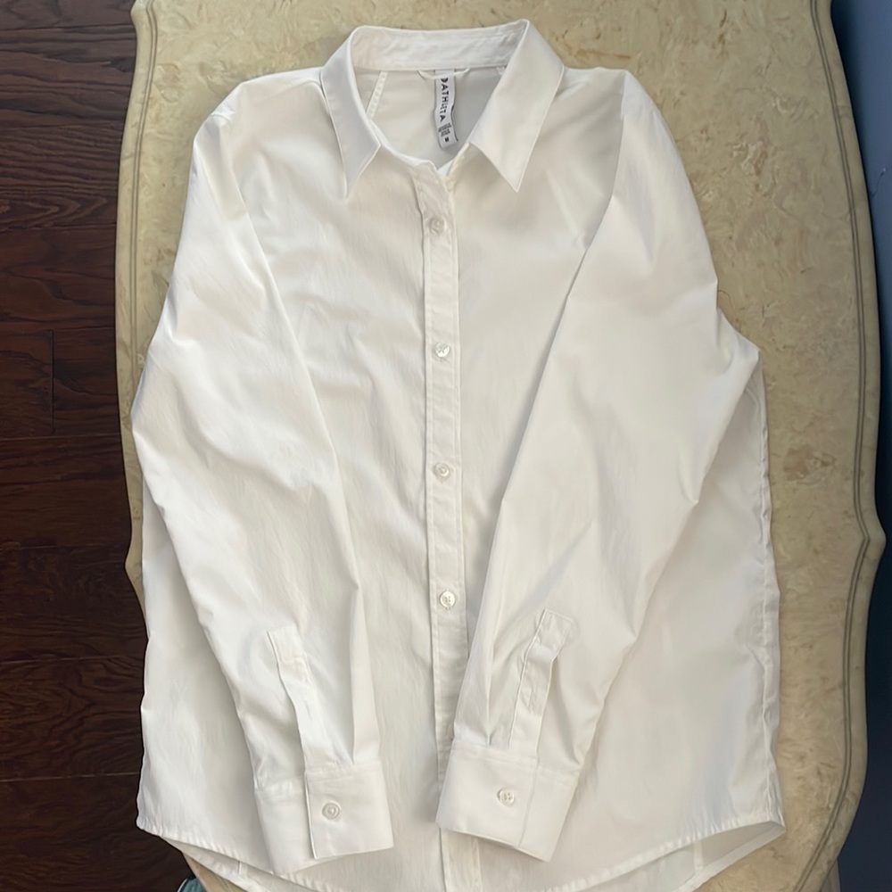 Athleta Midtown Shirt Medium White
